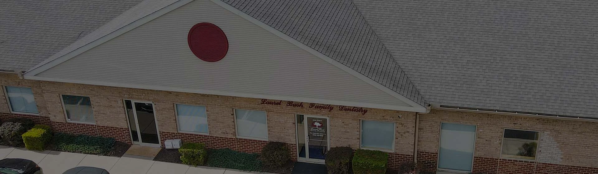 Overhead view of office building at Laurel Busch Family Dentistry in Bel Air MD.